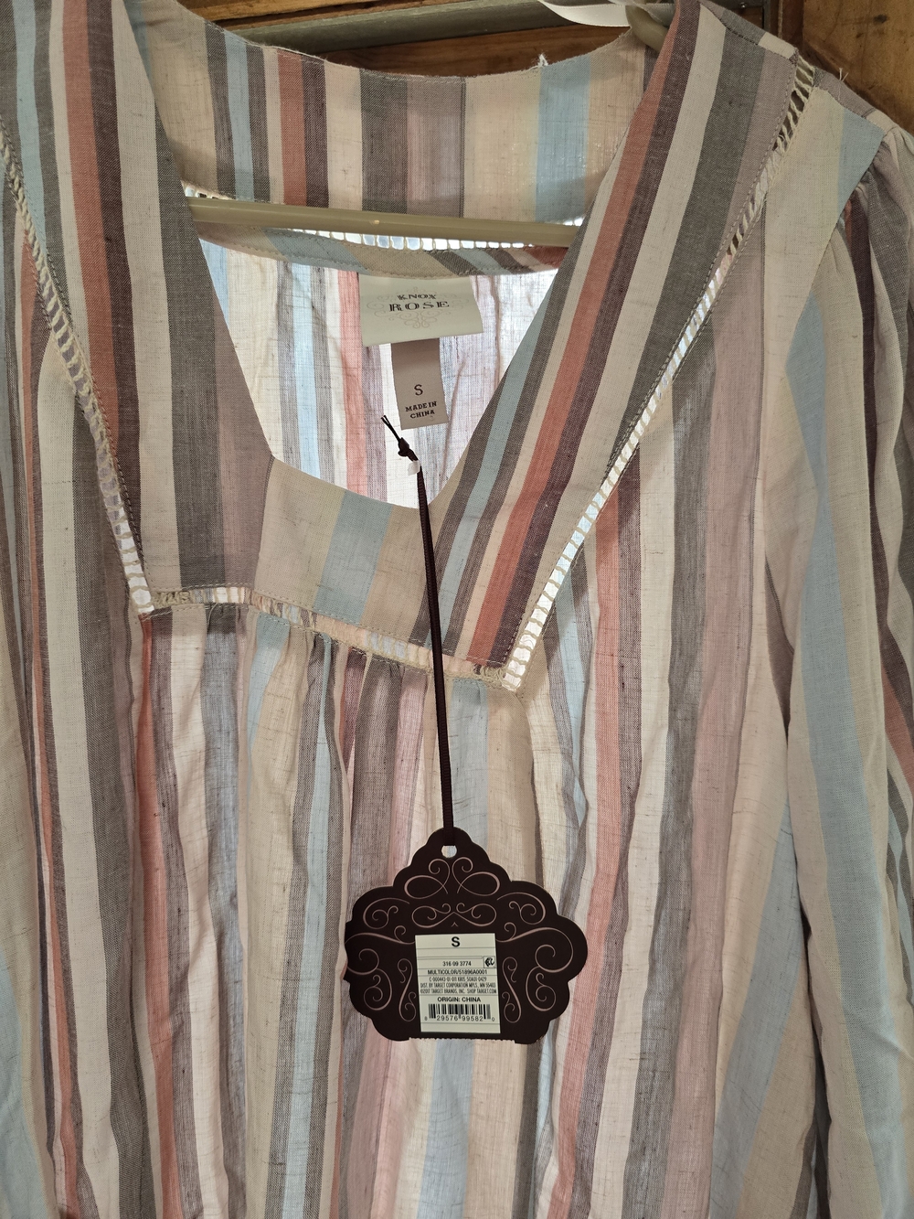 Knox Rose Striped Cotton Tunic Dress in Pink, Blue, Cream, Gray
